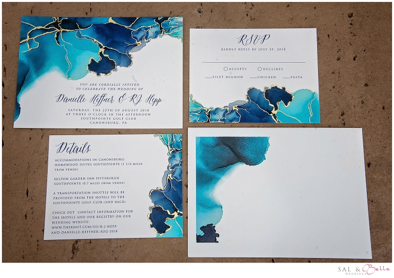 Beautiful Minted Turquoise watercolor invitation